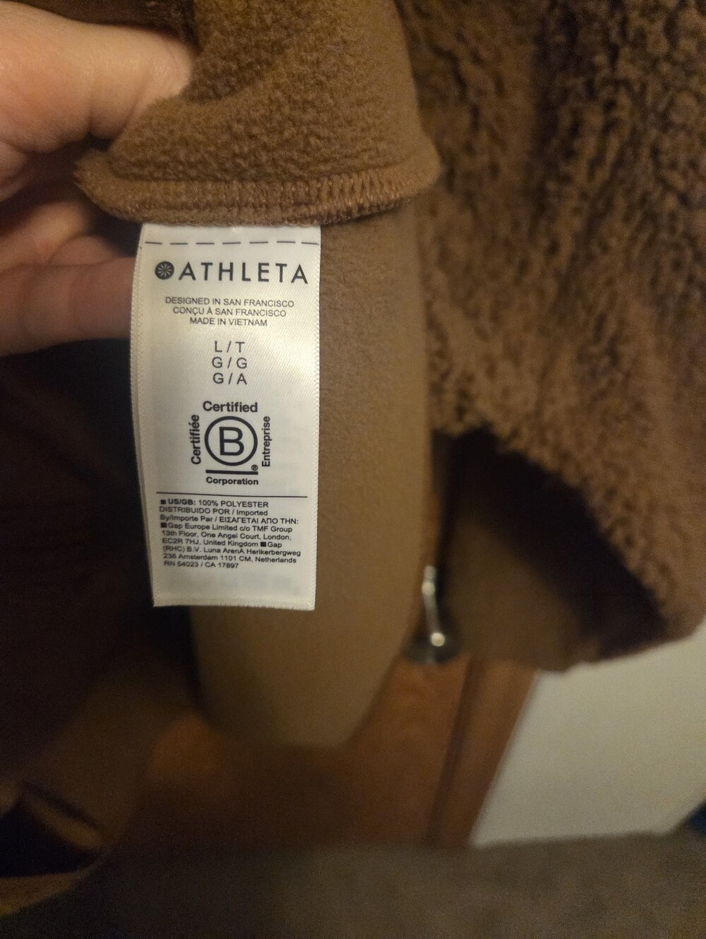 Athleta Sherpa Fleece Zip-Up Jacket Sz Large Tall Women's - Picture 6 of 7